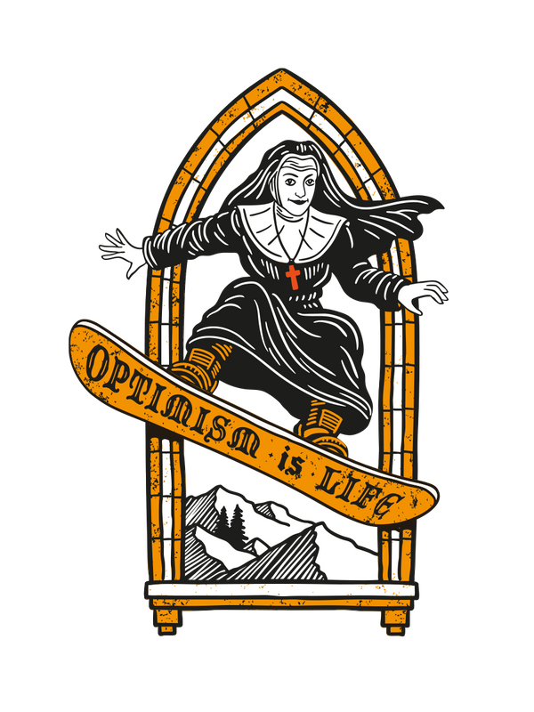 The Optimistic Nun t-shirt - Winter edition